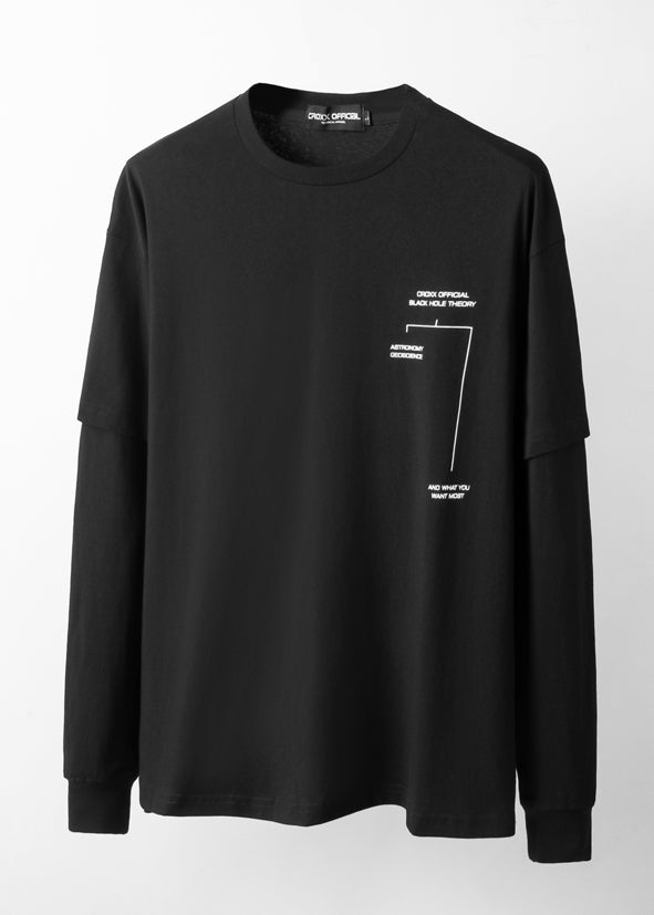 LIGAMENT SHOP TECHWEAR BLACK HOLE EVOLUTION LONG SLEEVE T-SHIRT