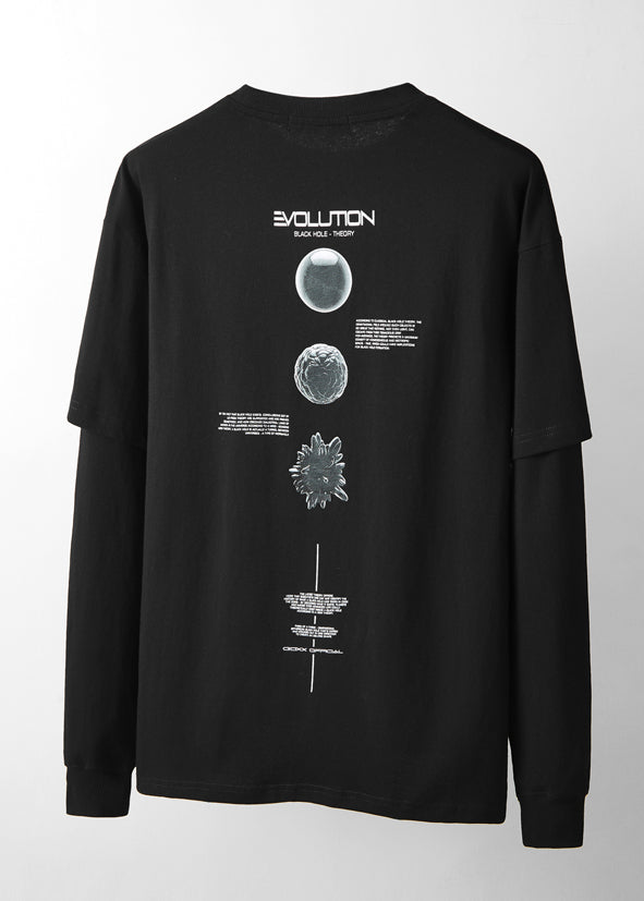 LIGAMENT SHOP TECHWEAR BLACK HOLE EVOLUTION LONG SLEEVE T-SHIRT